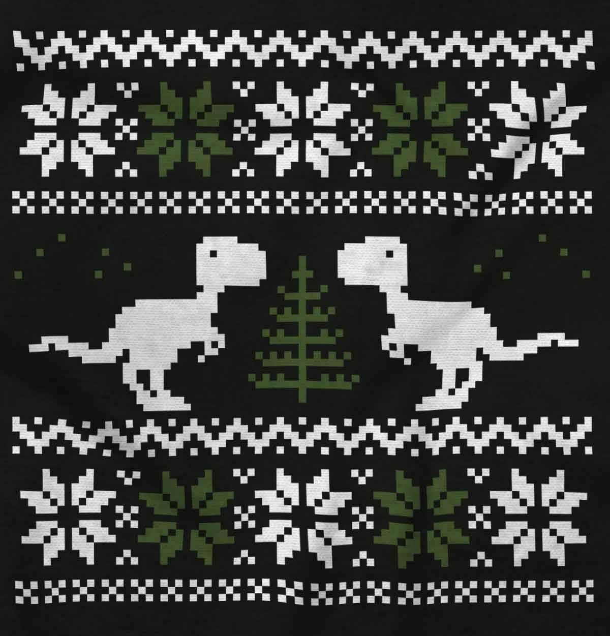 image:imageChristmas TRex Dinosaur Party Long Sleeve Tshirt Men WomenBlack