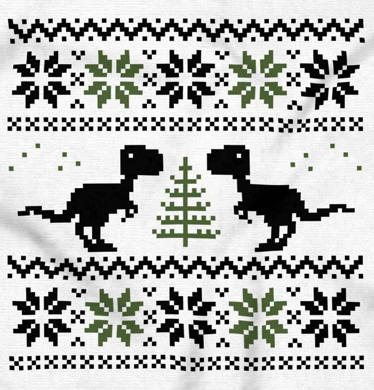 image:imageChristmas TRex Dinosaur Party Long Sleeve Tshirt Men WomenWhite