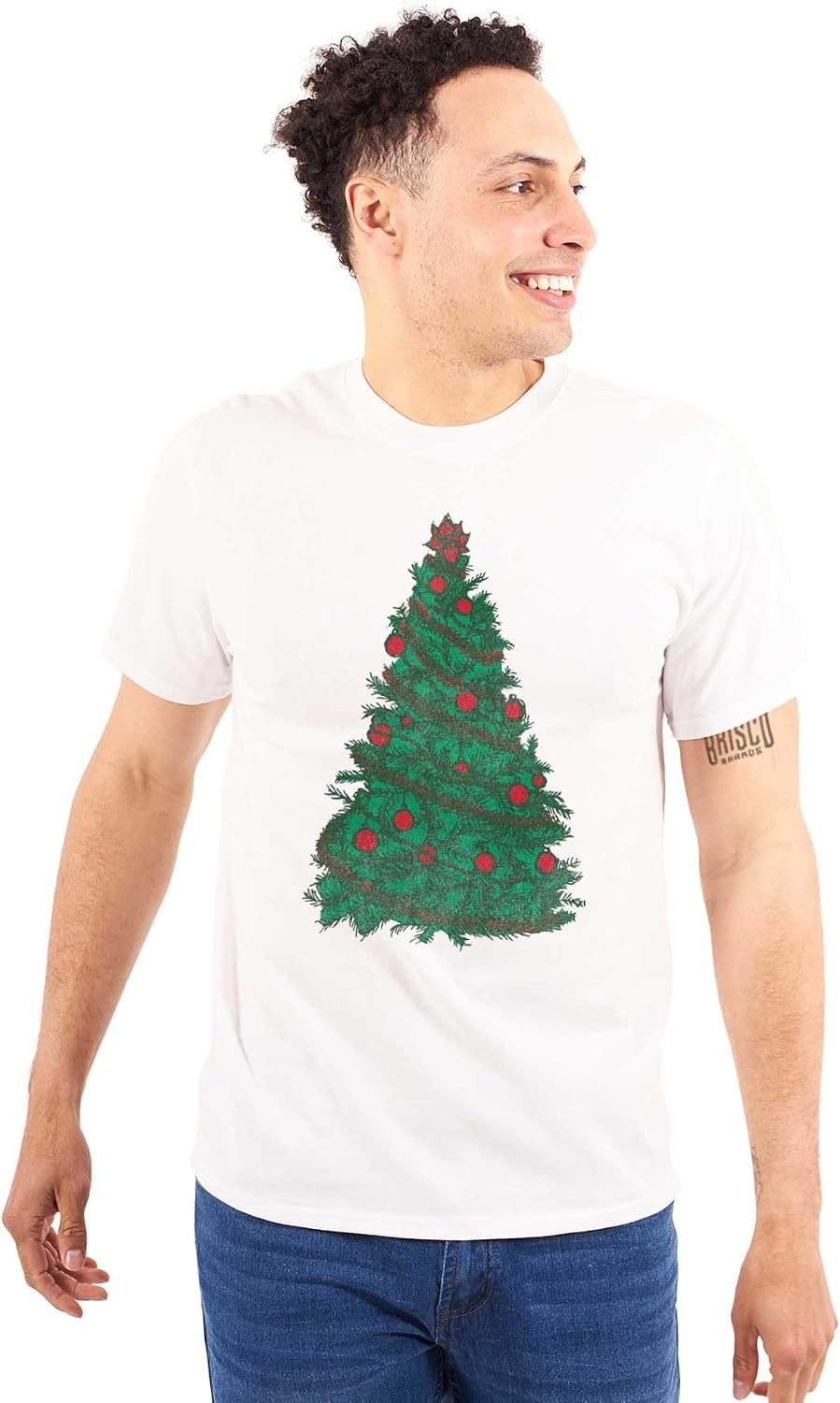 image:imageClassic Vintage Christmas Tree Graphic T Shirt Men or WomenWhite