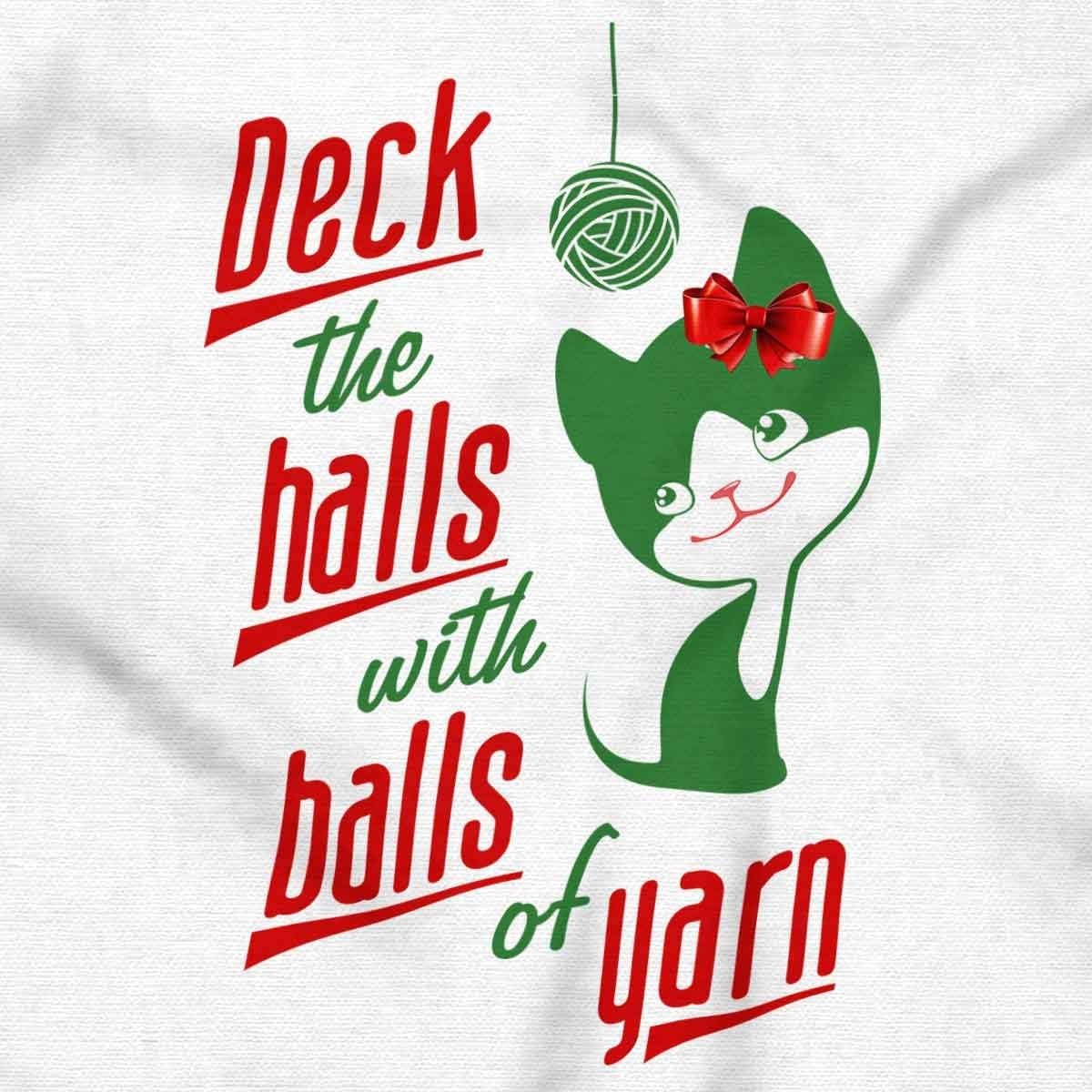 image:imageDeck The Halls with Balls of Yarn Womens Graphic T Shirt TeesWhite