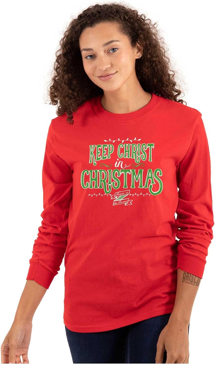 image:imageKeep Christ in Christmas Jesus Reason Long Sleeve Tshirt Men WomenRed