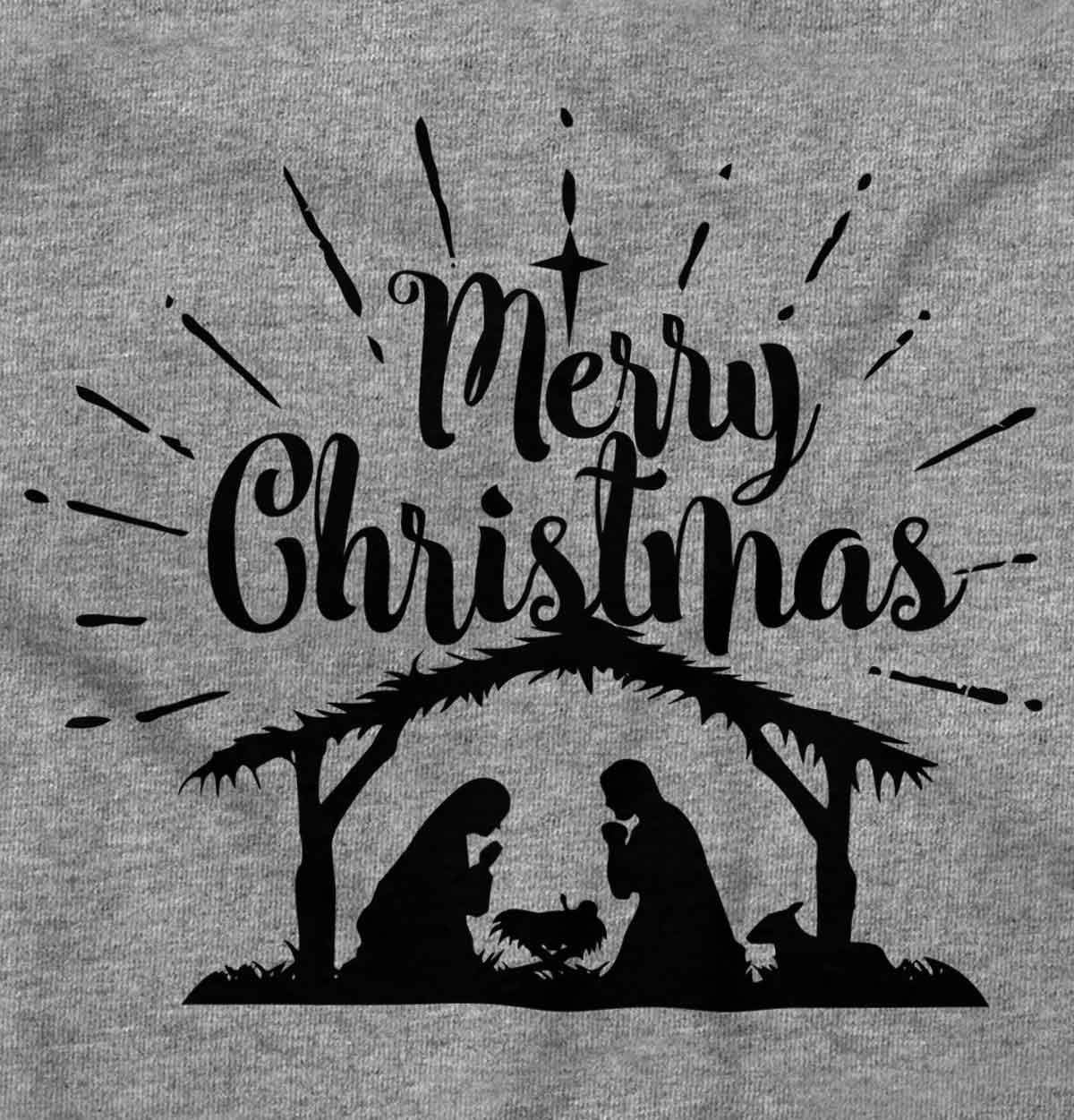 image:imageMerry Christmas Nativity Scene Jesus Women Crewneck SweatshirtSport Grey