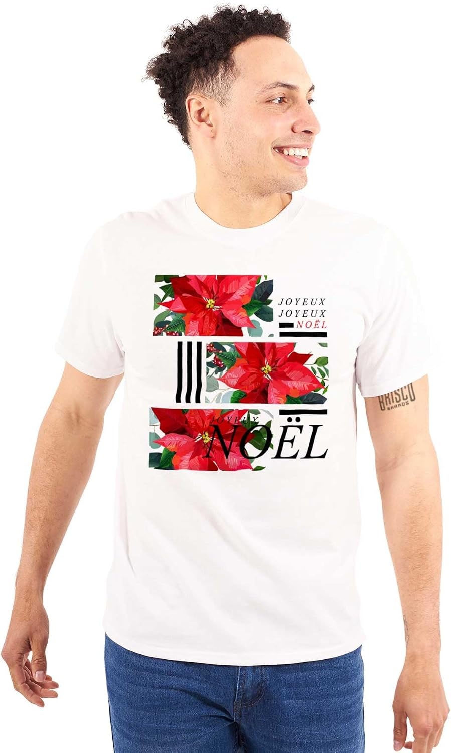 image:imageNoel Poinsettia Christmas Flower Graphic T Shirt Men or WomenWhite
