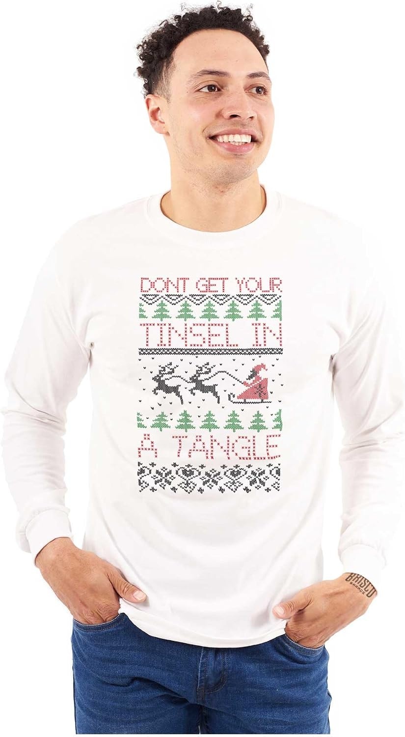 image:imageXmas Dont Get Tinsel in a Tangle Long Sleeve Tshirt Men WomenWhite