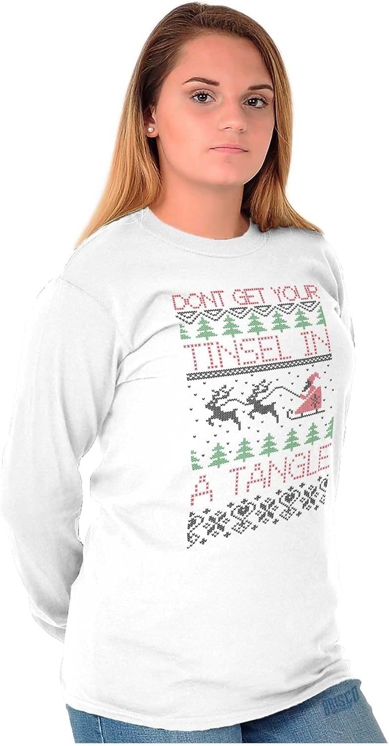 image:imageXmas Dont Get Tinsel in a Tangle Long Sleeve Tshirt Men WomenWhite