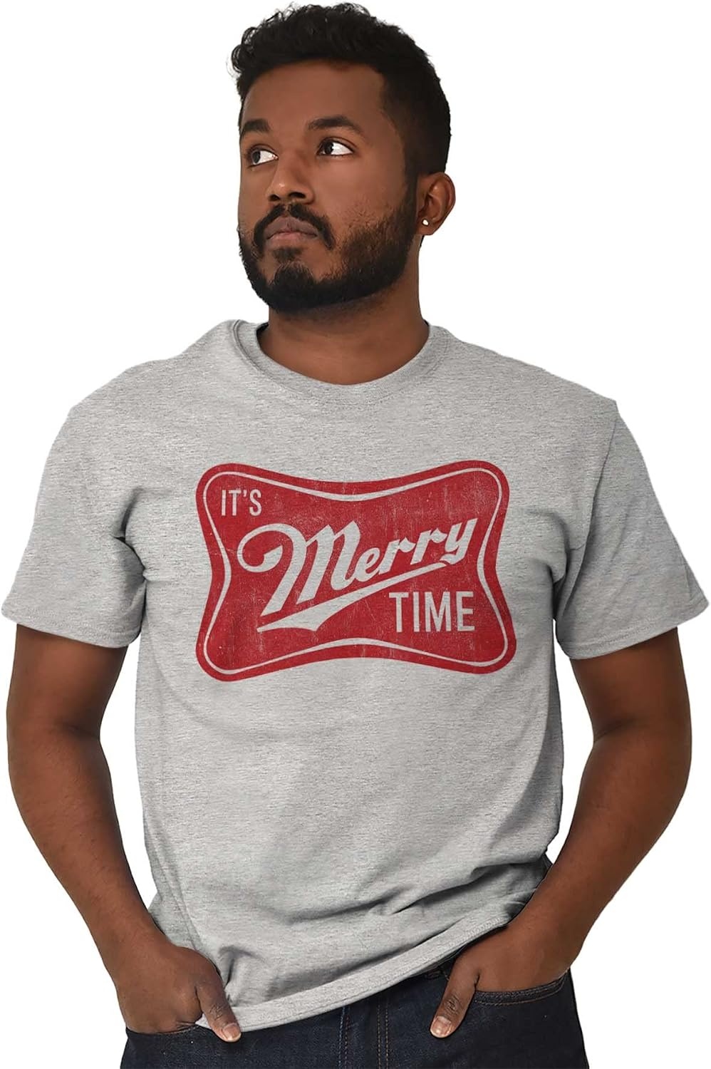 image:imageXmas Its Merry Time Christmas Graphic T Shirt Men or WomenSport Grey