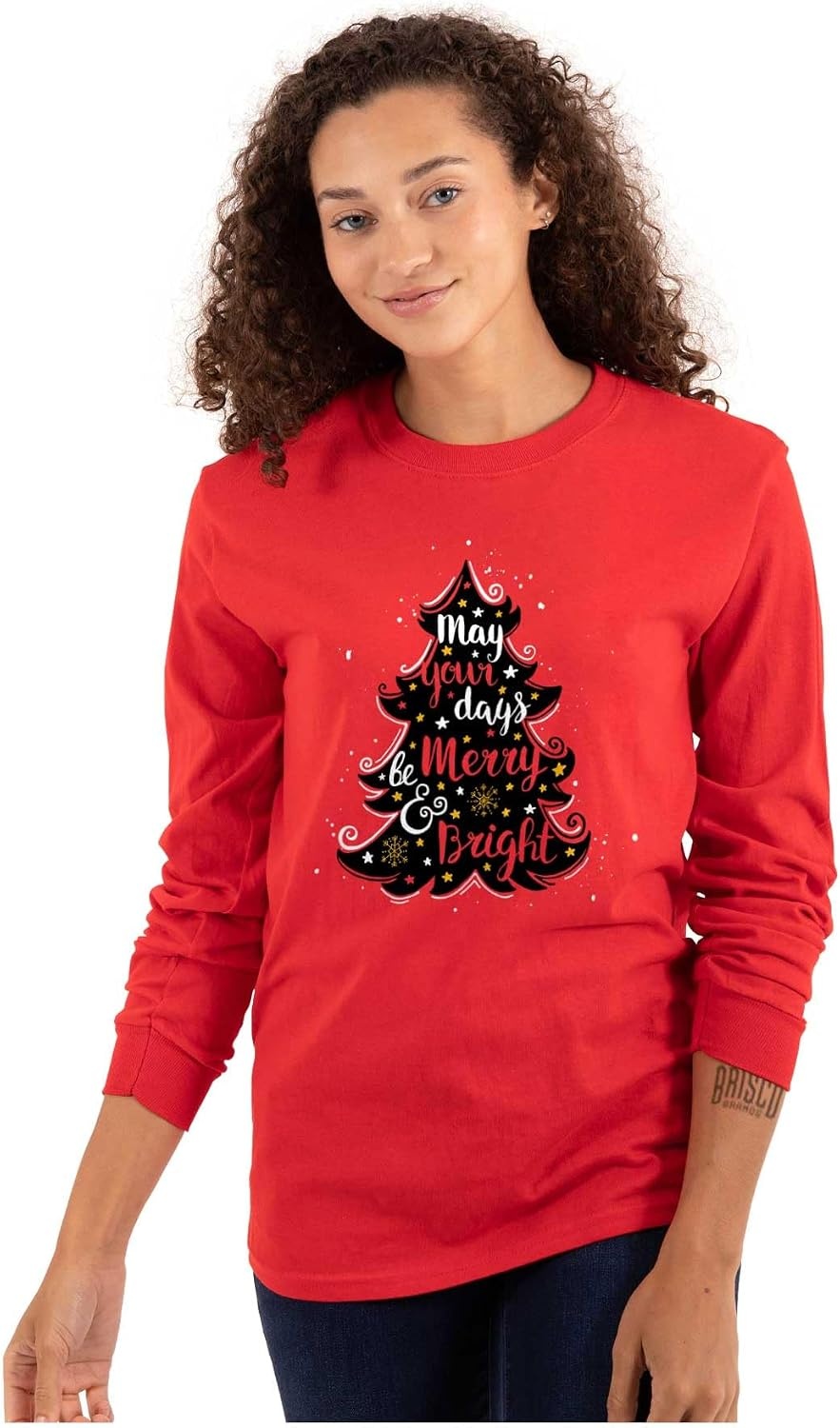 image:imageXmas May Your Days Be Merry Bright Womens Long Sleeve T ShirtRed