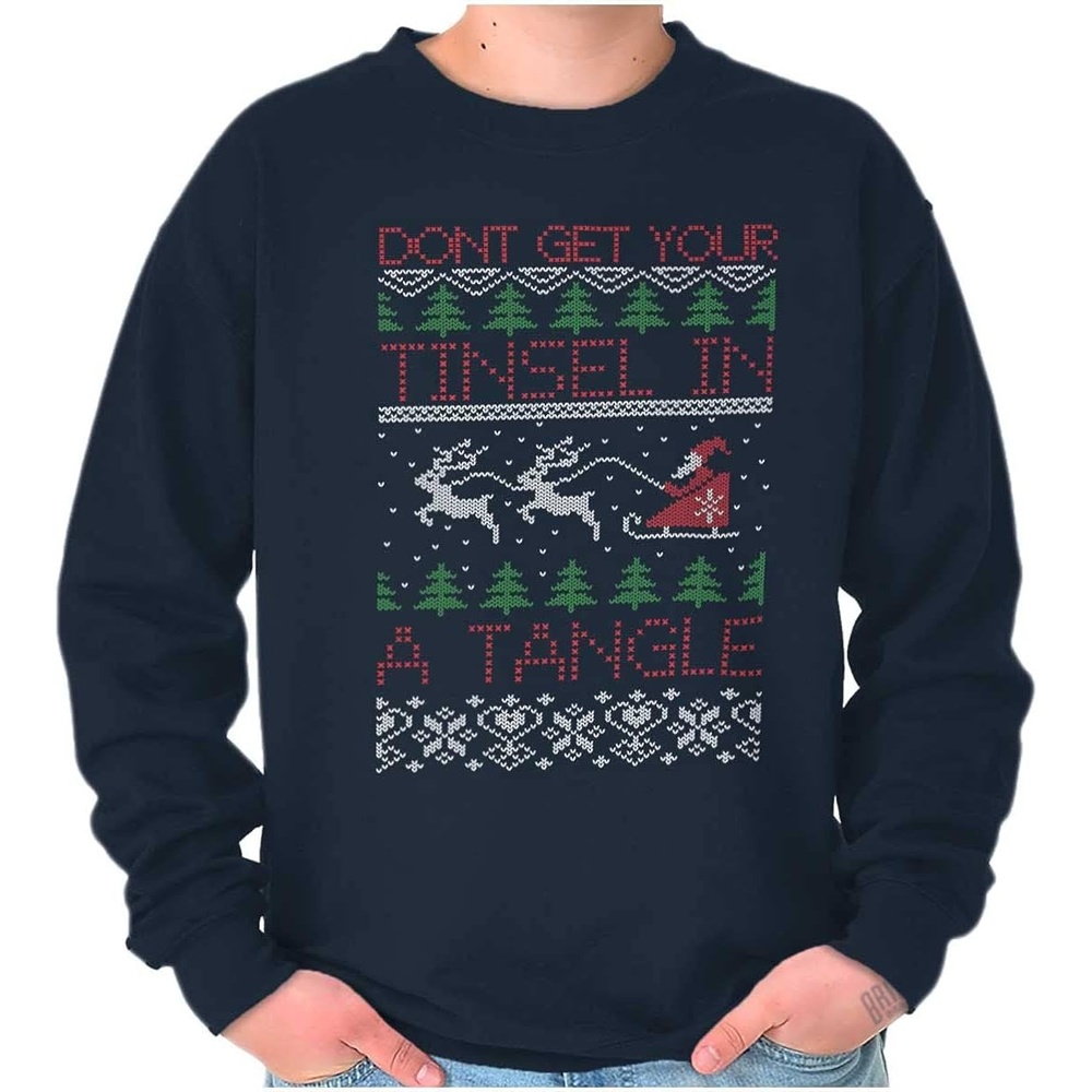 image:imageBrisco Brands Xmas Dont Get Tinsel in a Tangle Sweatshirt for Men or WomenNavy