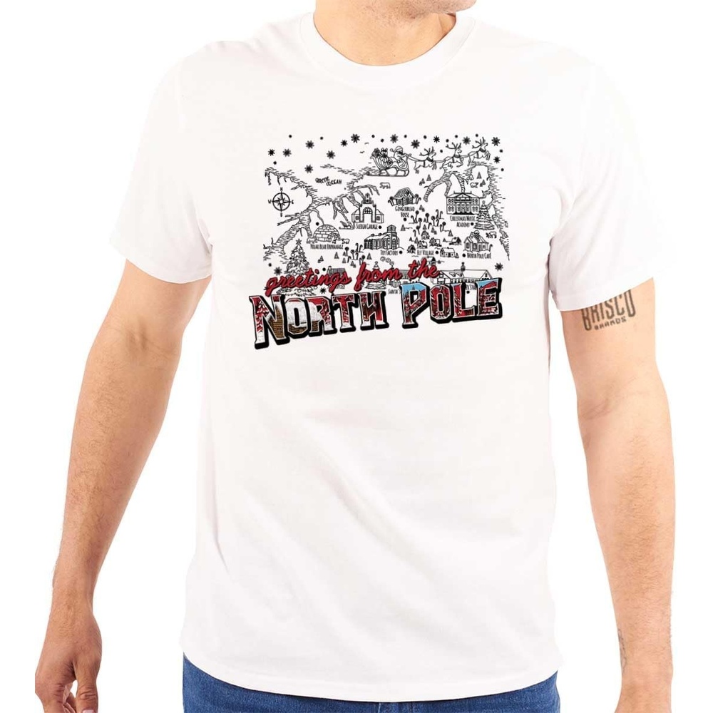 image:imageChristmas Greetings from North Pole Graphic T Shirt Men or WomenWhite