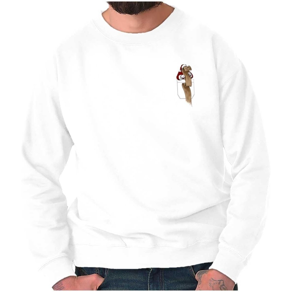 image:imageChristmas Santas Checklist Pocket Sweatshirt for Men or WomenWhite