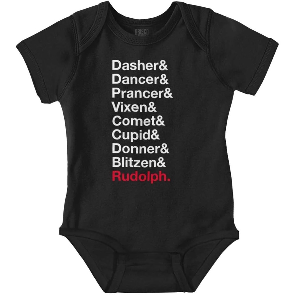 image:imageChristmas Santas Reindeer List Baby Romper Boys or GirlsBlack