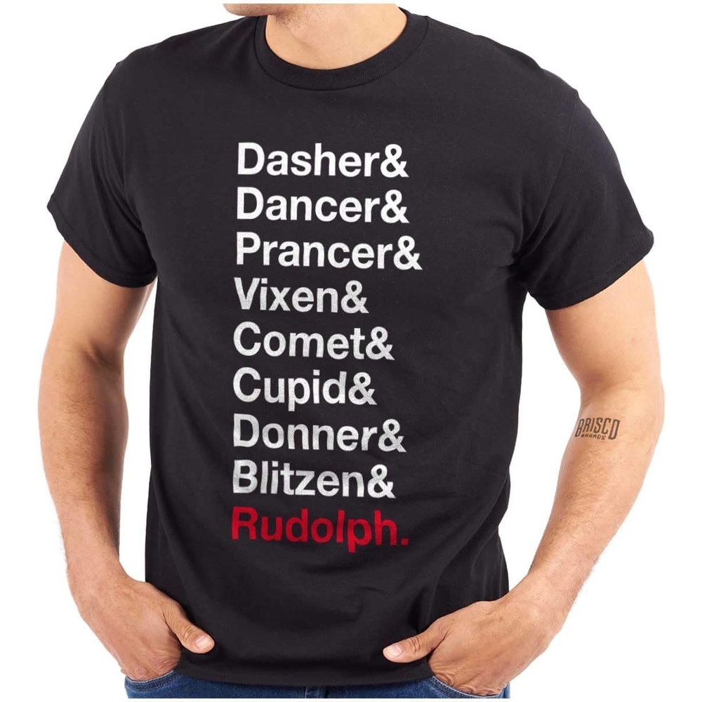 image:imageChristmas Santas Reindeer List Graphic T Shirt Men or WomenBlack