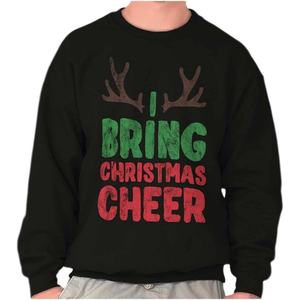 image:imageClassic Teaze Bring Christmas Cheer Reindeer Antler Sweatshirt for Men or WomenI Bring Christmas Cheer