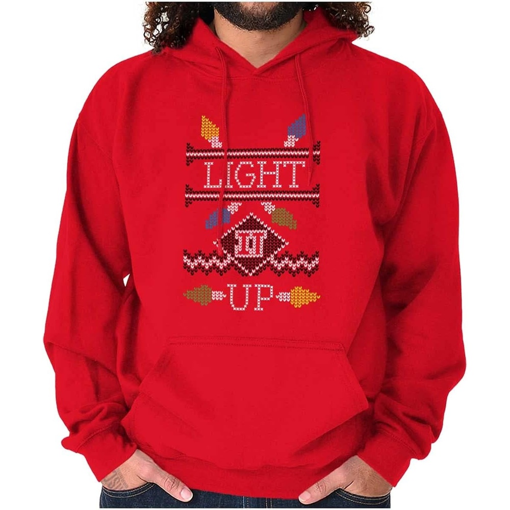 image:imageClassic Teaze Ugly Christmas Pattern Light it Up Hoodie Sweatshirt Women MenLight It Up