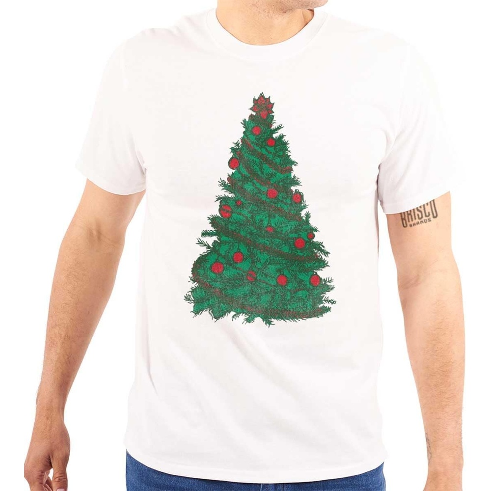 image:imageClassic Vintage Christmas Tree Graphic T Shirt Men or WomenWhite