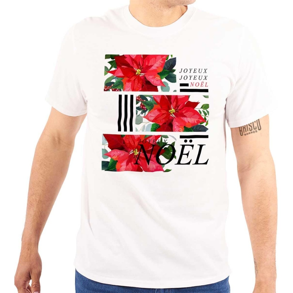 image:imageNoel Poinsettia Christmas Flower Graphic T Shirt Men or WomenWhite
