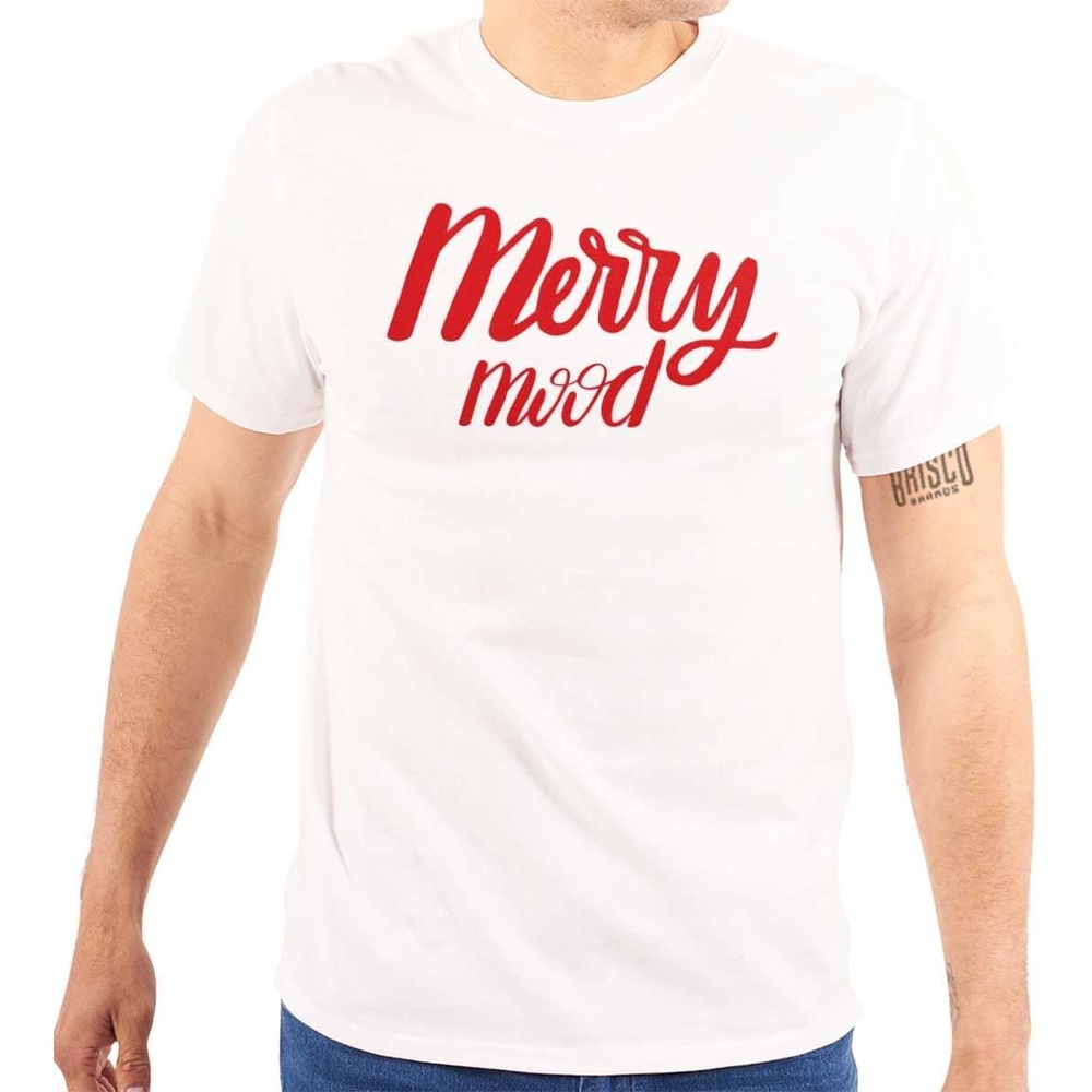 image:imageXmas Classic Christmas Merry Mood Graphic T Shirt Men or WomenWhite