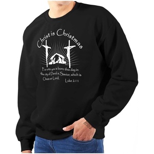 Brisco Brands Christ is Christmas Christian Sweatshirt for Men or Women(Black)