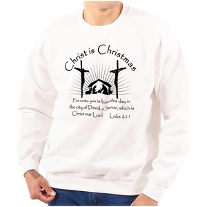 Brisco Brands Christ is Christmas Christian Sweatshirt for Men or Women(White)