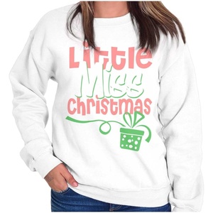 Brisco Brands Cute Little Miss Women Crewneck Sweatshirt(White)