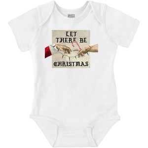 Brisco Brands Let There Be Christmas Modern Art Baby Romper Boys or Girls(White)