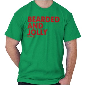 Brisco Brands Xmas Bearded and Jolly Hashtag Santa Mens Graphic T Shirt Tees Irish Green