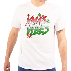 Christmas Snowflakes Xmas Vibes Graphic T Shirt Men or Women(White)