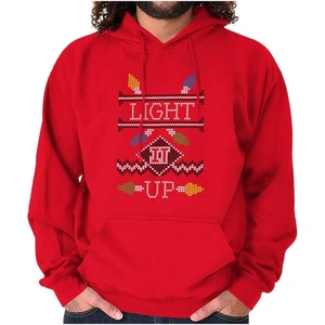 Classic Teaze Ugly Christmas Pattern Light it Up Hoodie Sweatshirt Women Men(Light It Up)