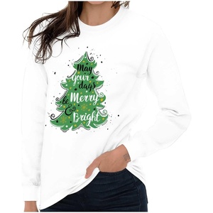 Xmas May Your Days Be Merry Bright Women’s Long Sleeve T Shirt(White)