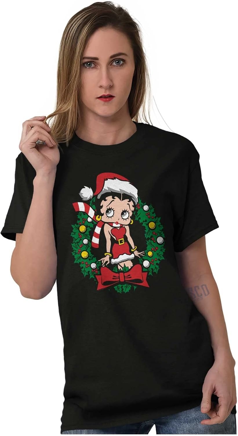 image:imageBetty Boop Christmas Cute Vintage Womens Graphic T Shirt TeesBlack