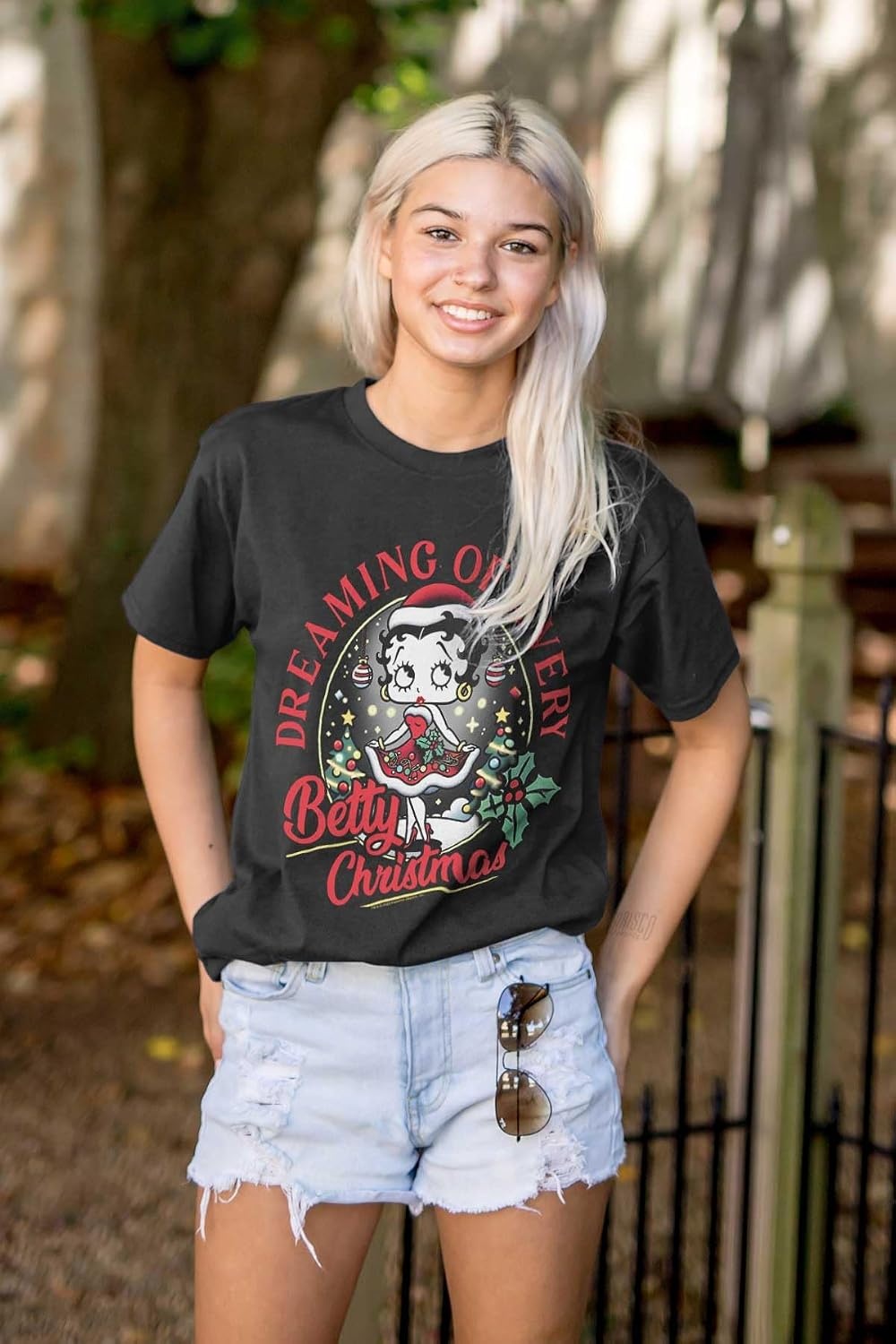 image:imageBetty Boop Dreaming of Christmas Womens Graphic T Shirt TeesBlack