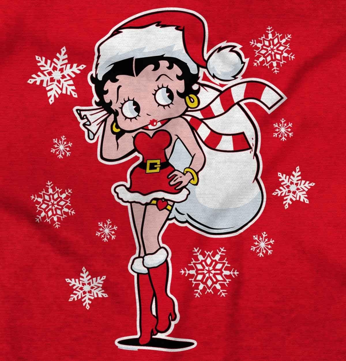 image:imageBrisco Brands Betty Boop Christmas Holiday Cute Women Crewneck SweatshirtRed