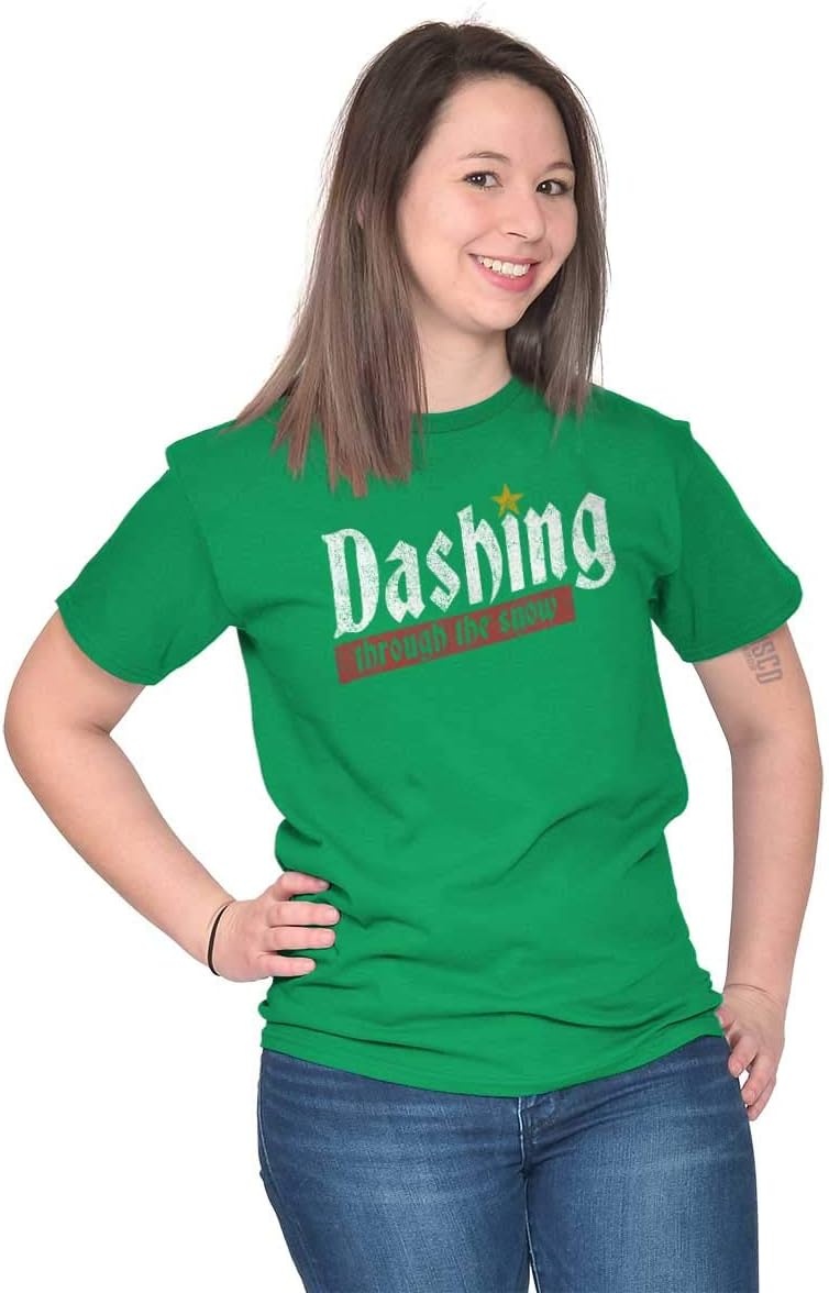 image:imageBrisco Brands Christmas Dashing Through The Snow Graphic T Shirt Men or Women