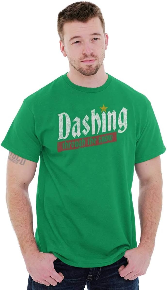 image:imageBrisco Brands Christmas Dashing Through The Snow Graphic T Shirt Men or Women