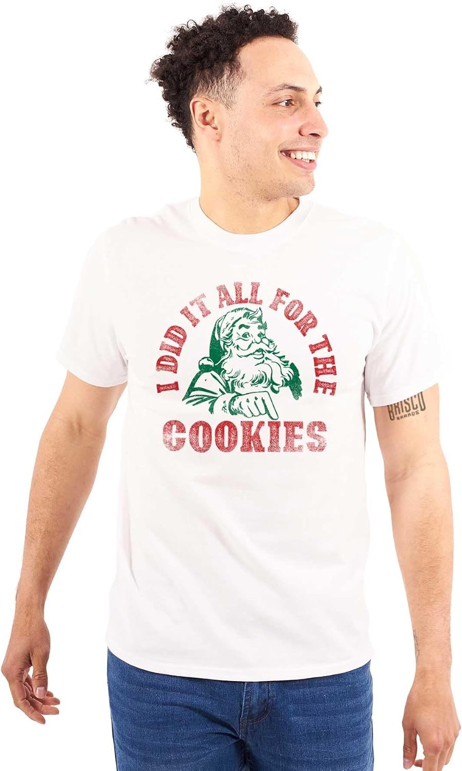 image:imageBrisco Brands Christmas Do It for The Cookies Graphic T Shirt Men or WomenWhite