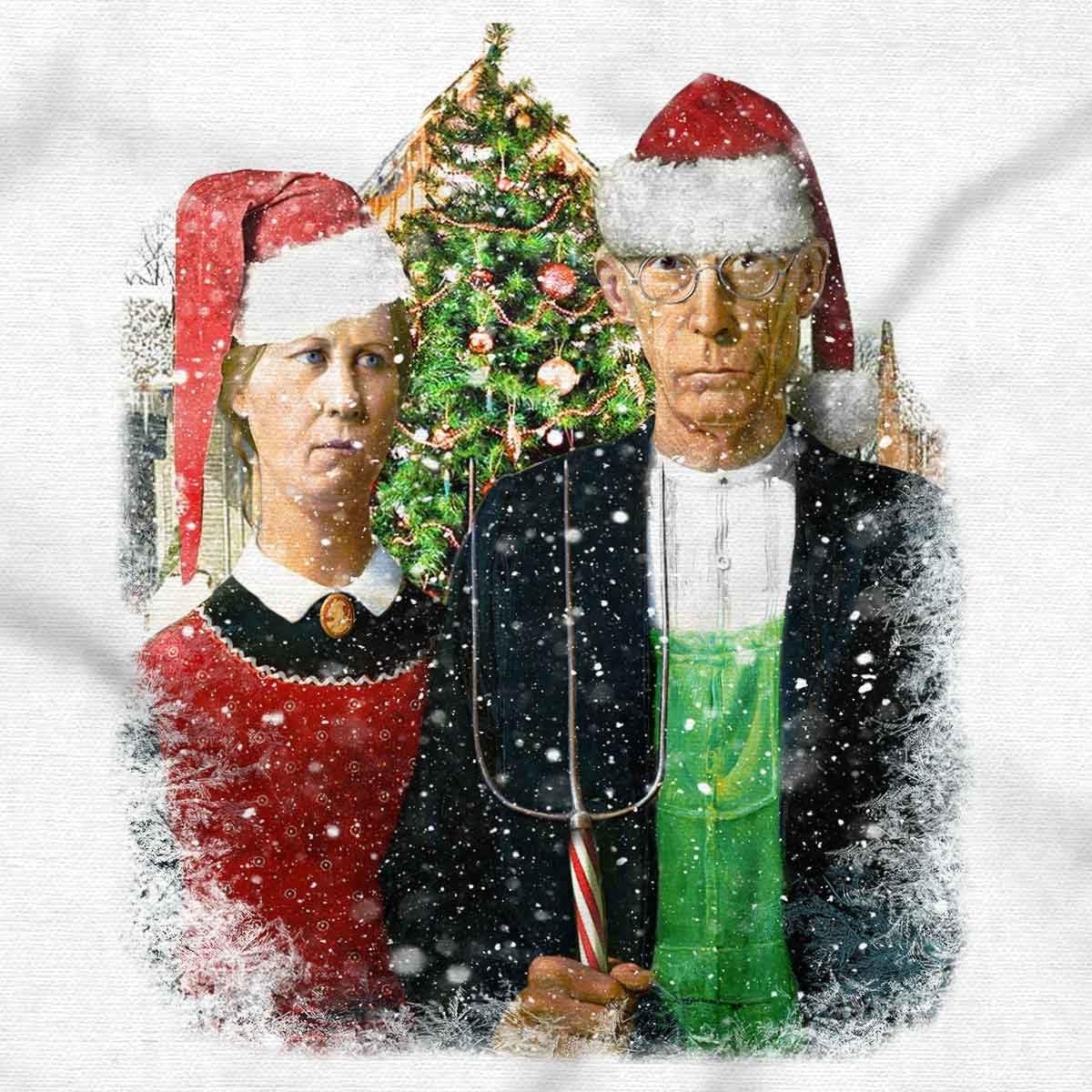 image:imageBrisco Brands Christmas Gothic Art Xmas Couple Sweatshirt for Men or WomenWhite