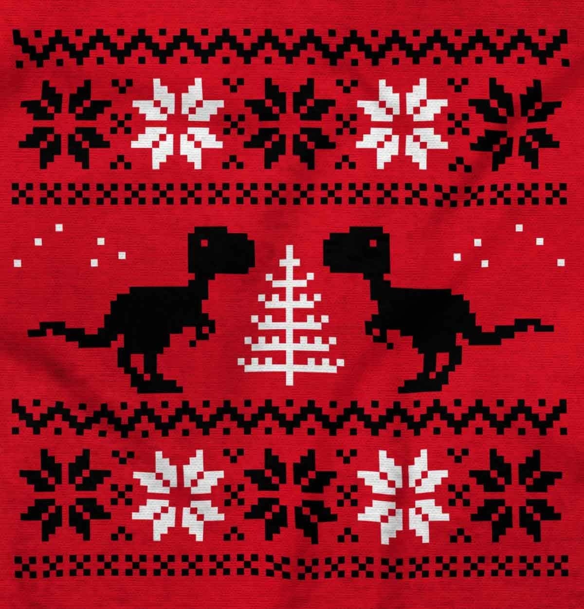 image:imageBrisco Brands Christmas TRex Dinosaur Party Zip Up Hoodie Mens Womens