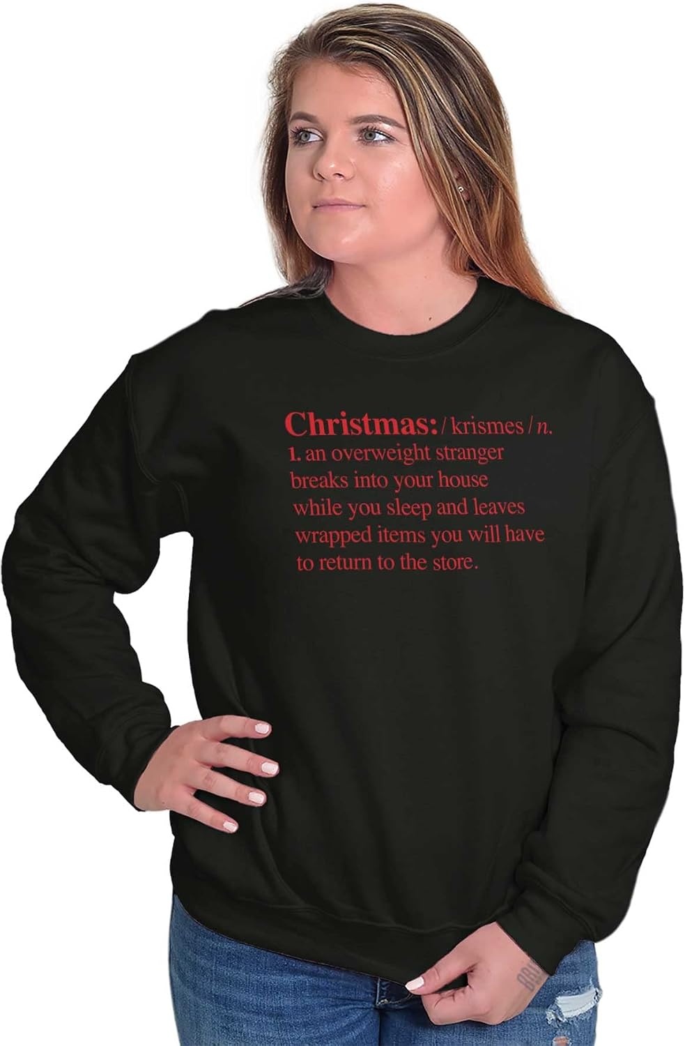 image:imageBrisco Brands Christmas Xmas Definition Funny Sweatshirt for Men or WomenBlack
