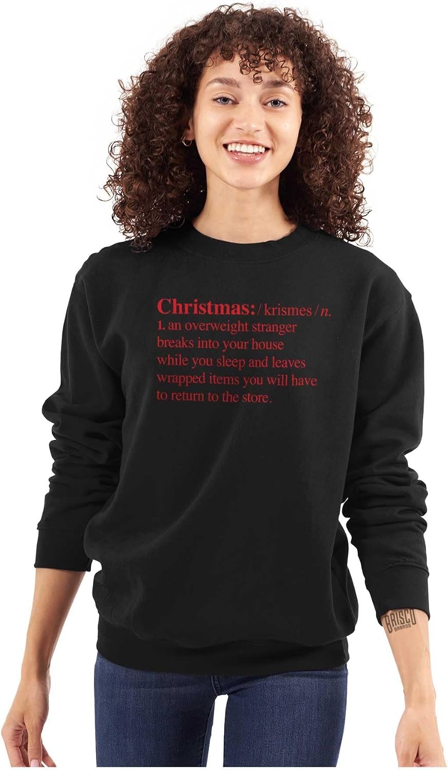image:imageBrisco Brands Christmas Xmas Definition Funny Sweatshirt for Men or WomenBlack