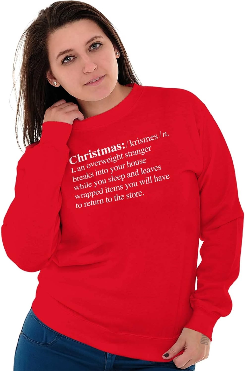 image:imageBrisco Brands Christmas Xmas Definition Funny Sweatshirt for Men or WomenRed