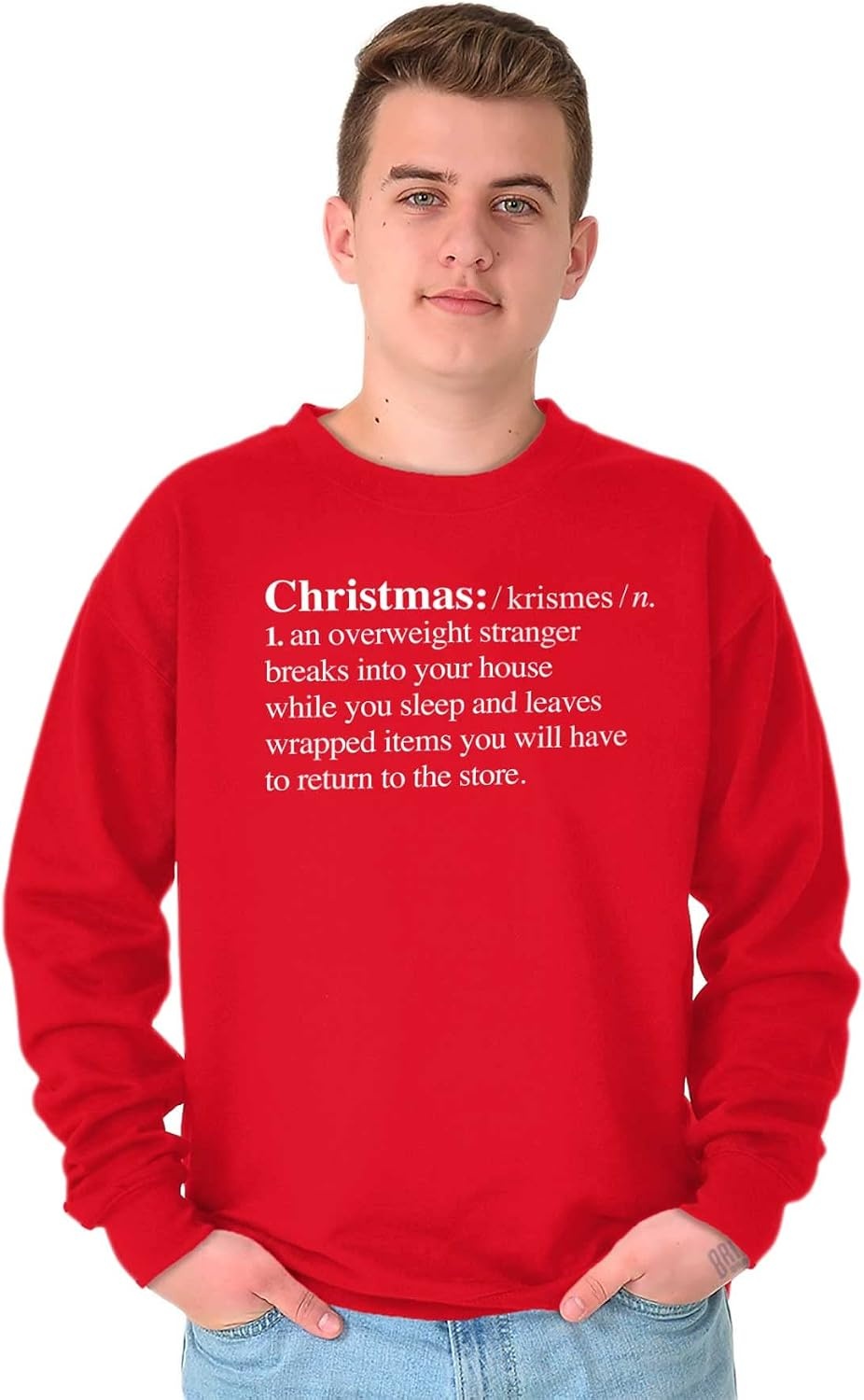 image:imageBrisco Brands Christmas Xmas Definition Funny Sweatshirt for Men or WomenRed