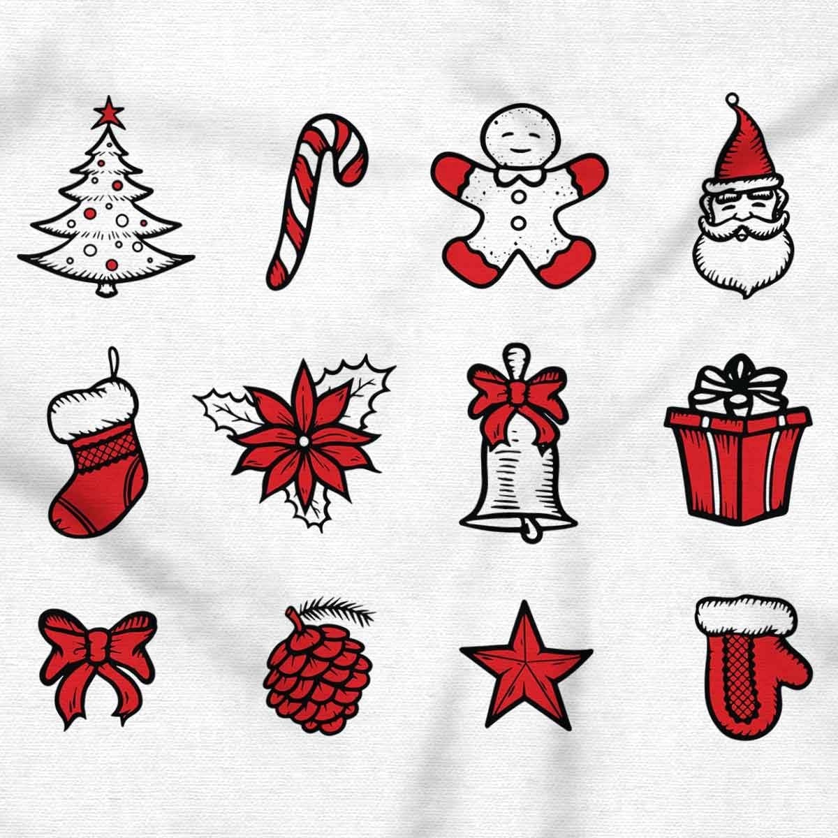 image:imageBrisco Brands Classic Christmas Holiday Ornaments Sweatshirt for Men or WomenWhite