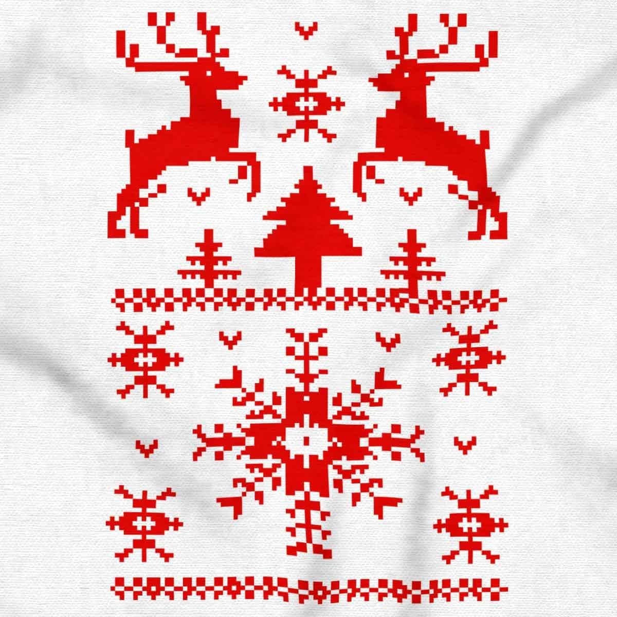 image:imageBrisco Brands Ugly Christmas Reindeer Pattern Sweatshirt for Men or WomenWhite