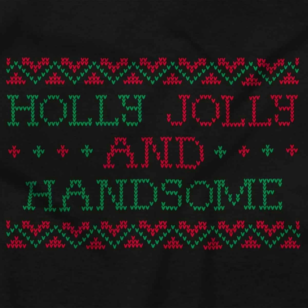 image:imageBrisco Brands Xmas Holly Jolly Handsome Pattern Baby Romper Boys or GirlsBlack