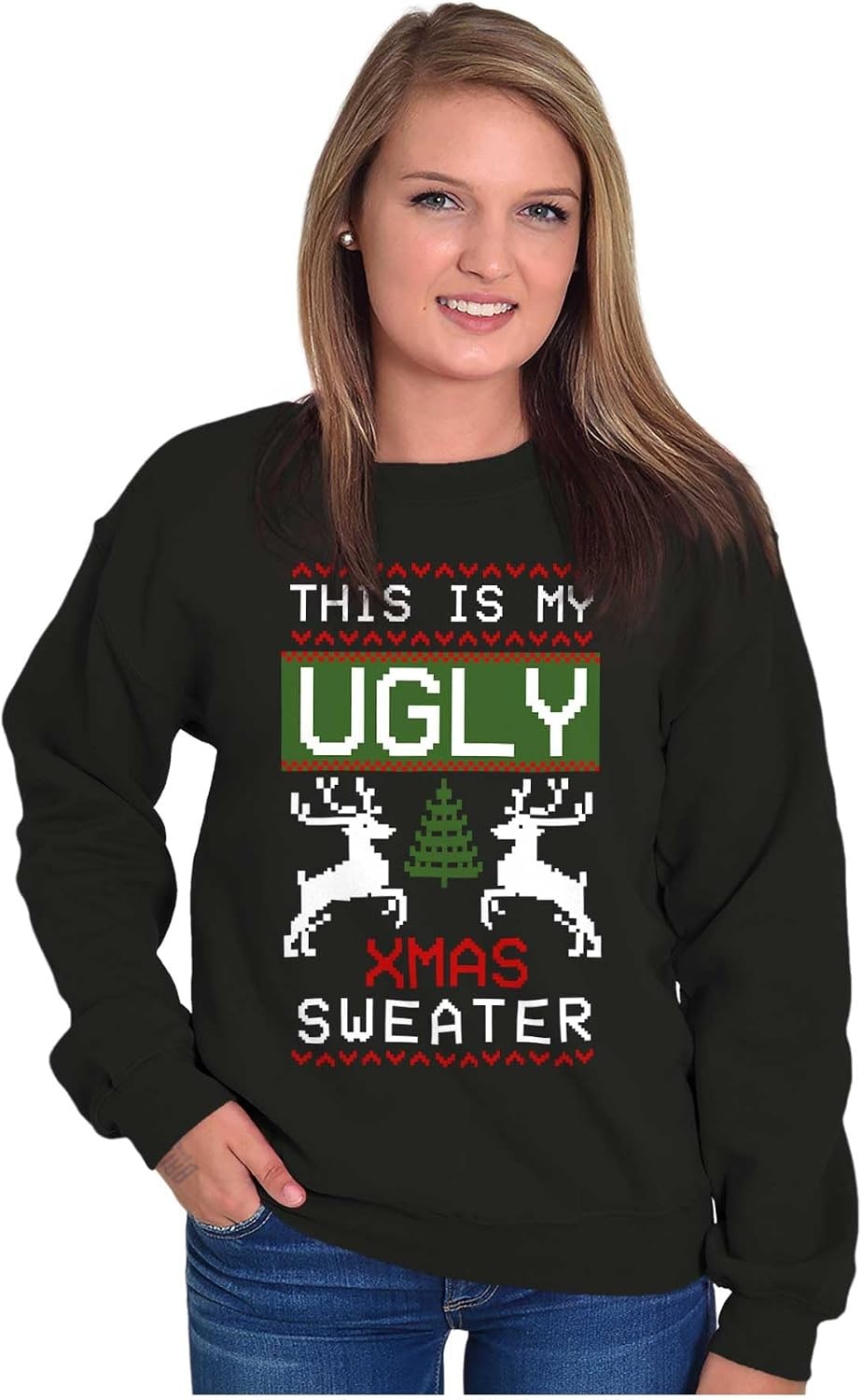 image:imageBrisco Brands Xmas This My Ugly Christmas Sweater Sweatshirt for Men or WomenBlack