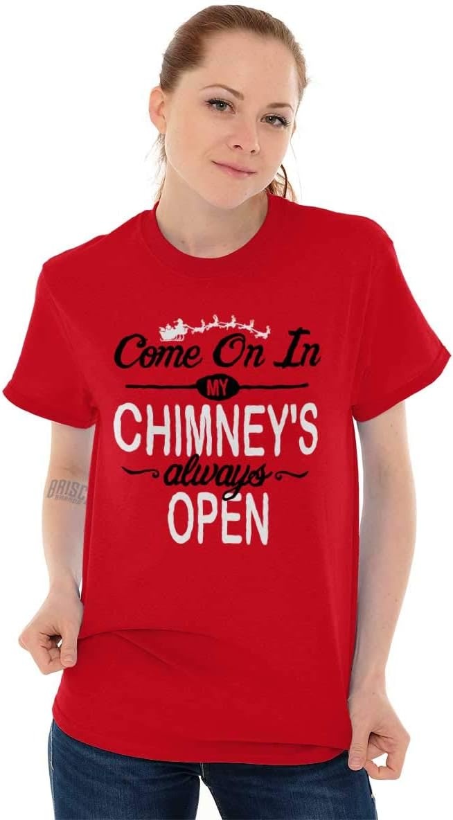 image:imageChristmas Come On in Chimney is Open Graphic T Shirt Men or WomenRed