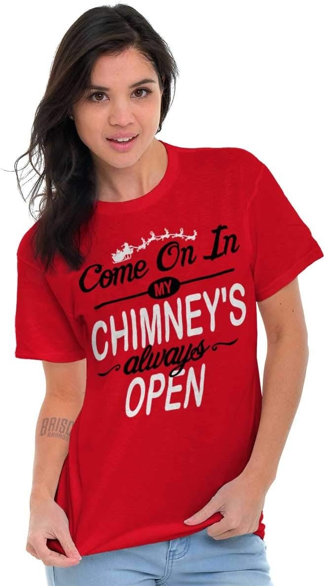image:imageChristmas Come On in Chimney is Open Graphic T Shirt Men or WomenRed