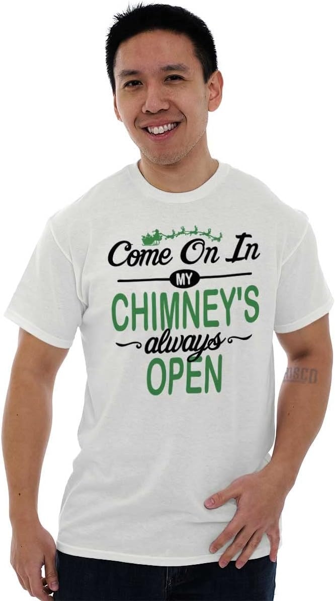 image:imageChristmas Come On in Chimney is Open Graphic T Shirt Men or WomenWhite