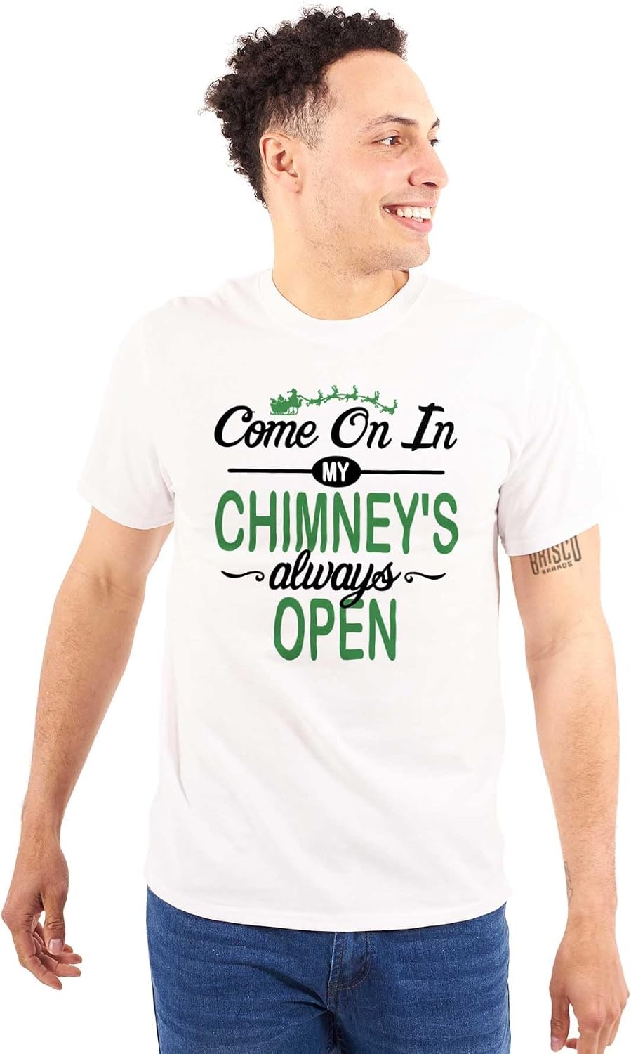 image:imageChristmas Come On in Chimney is Open Graphic T Shirt Men or WomenWhite