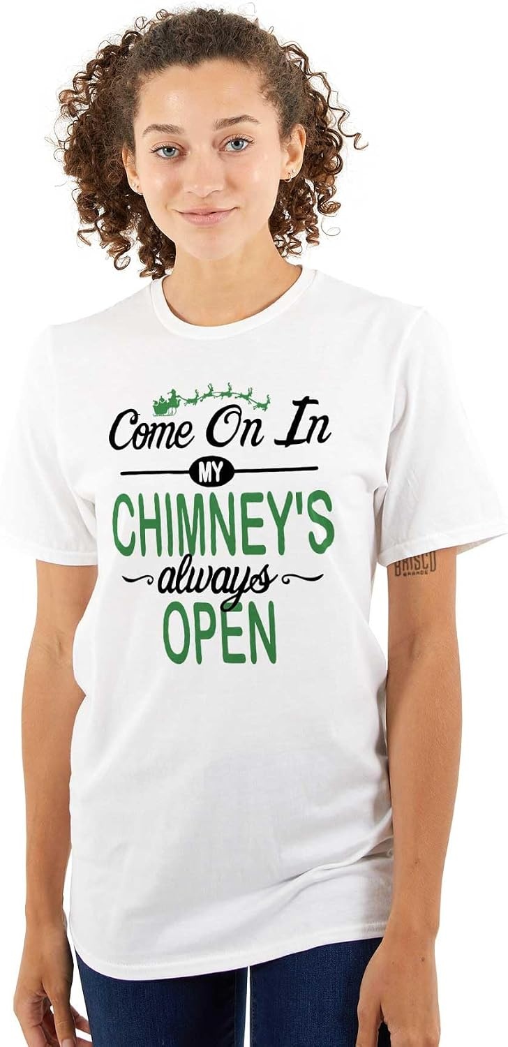 image:imageChristmas Come On in Chimney is Open Graphic T Shirt Men or WomenWhite